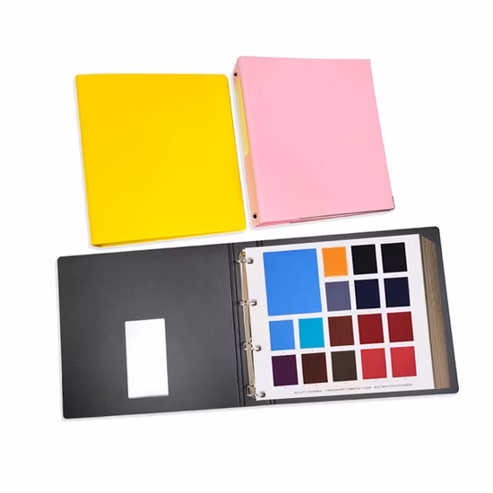 New Design Custom Plastic Display Books Leather Samples Catalogue Sample Folder Book