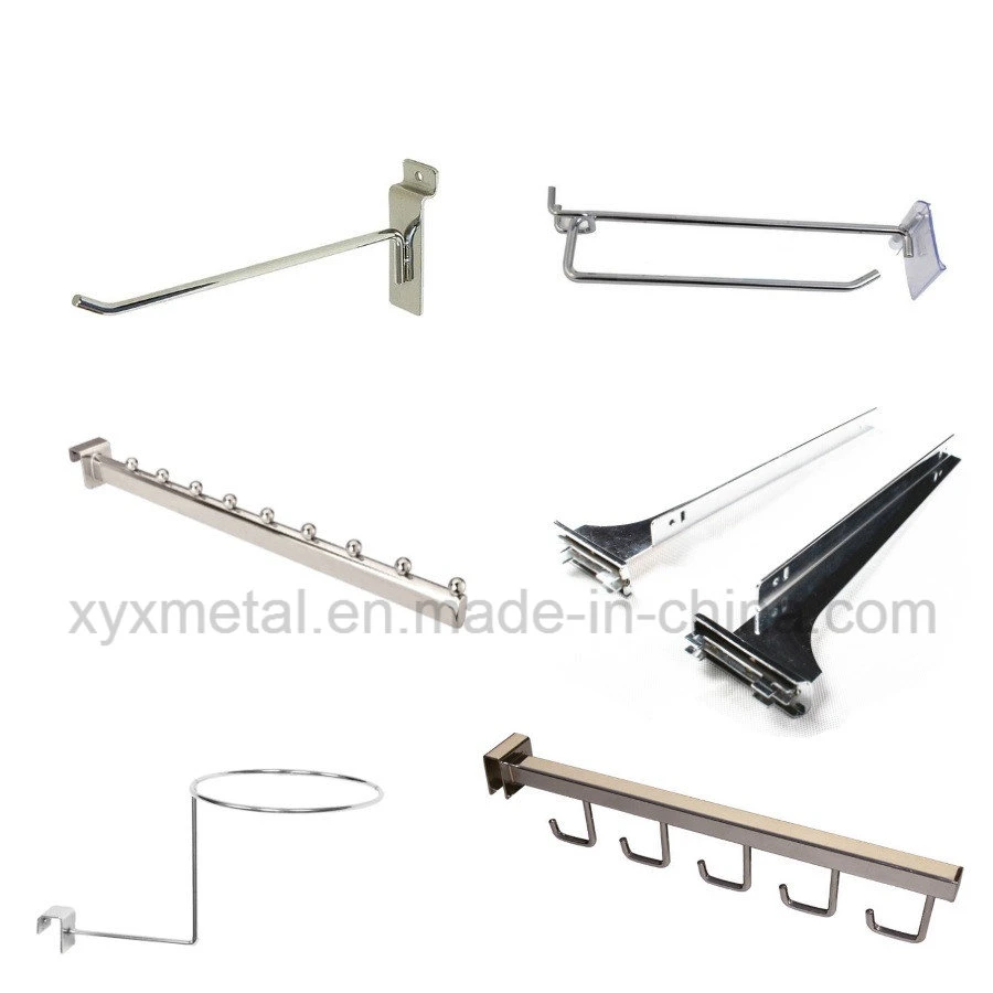 Shopfitting Chrome Peg Metal Gridwall Steel Slatwall Pegboard Accessories Wire Display Hook