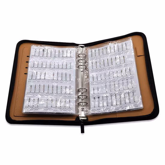 Livro de amostras de brocas de diamante Dental Fg